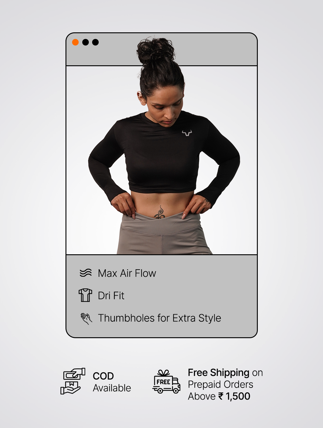 GYMYAK Dri Fit Crop Top