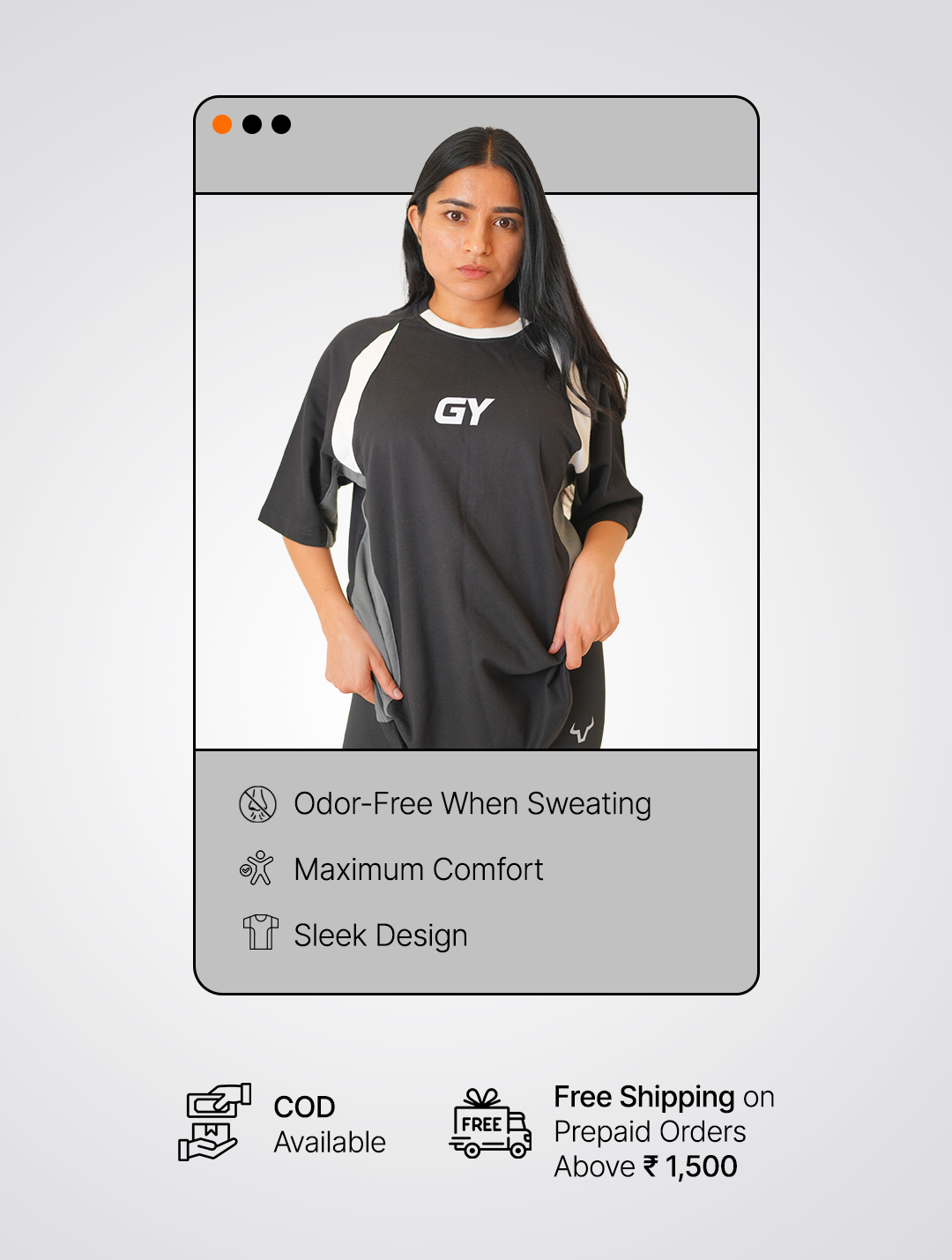 GY Official Odorless Oversized Black Tee