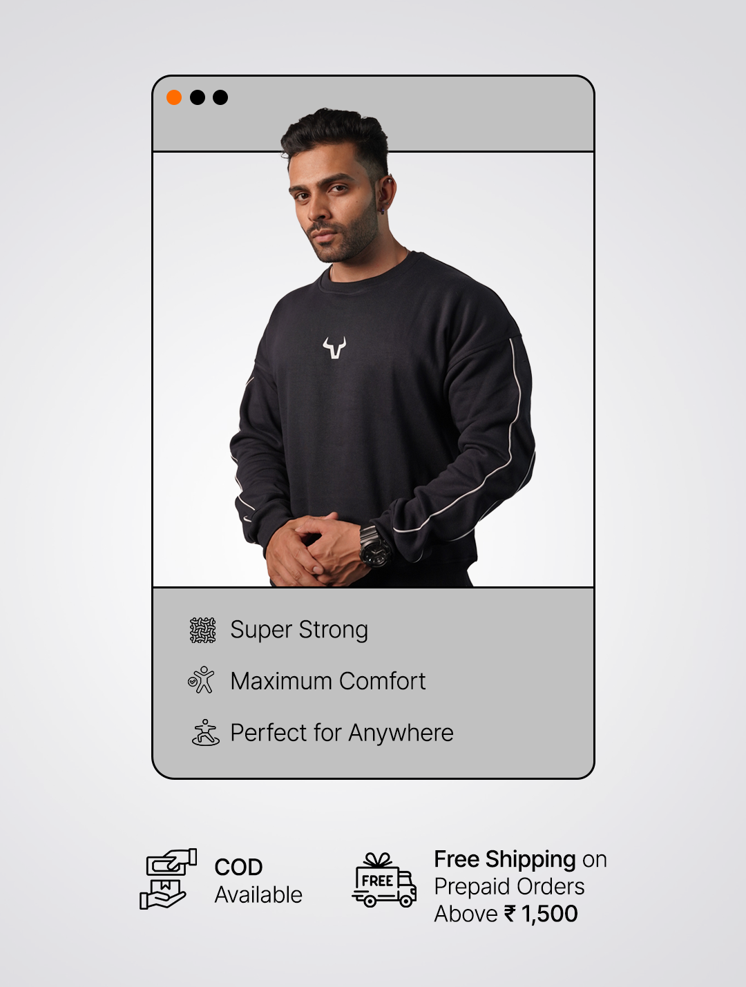 Odorless Oversized Full Sleeve Sweatshirt