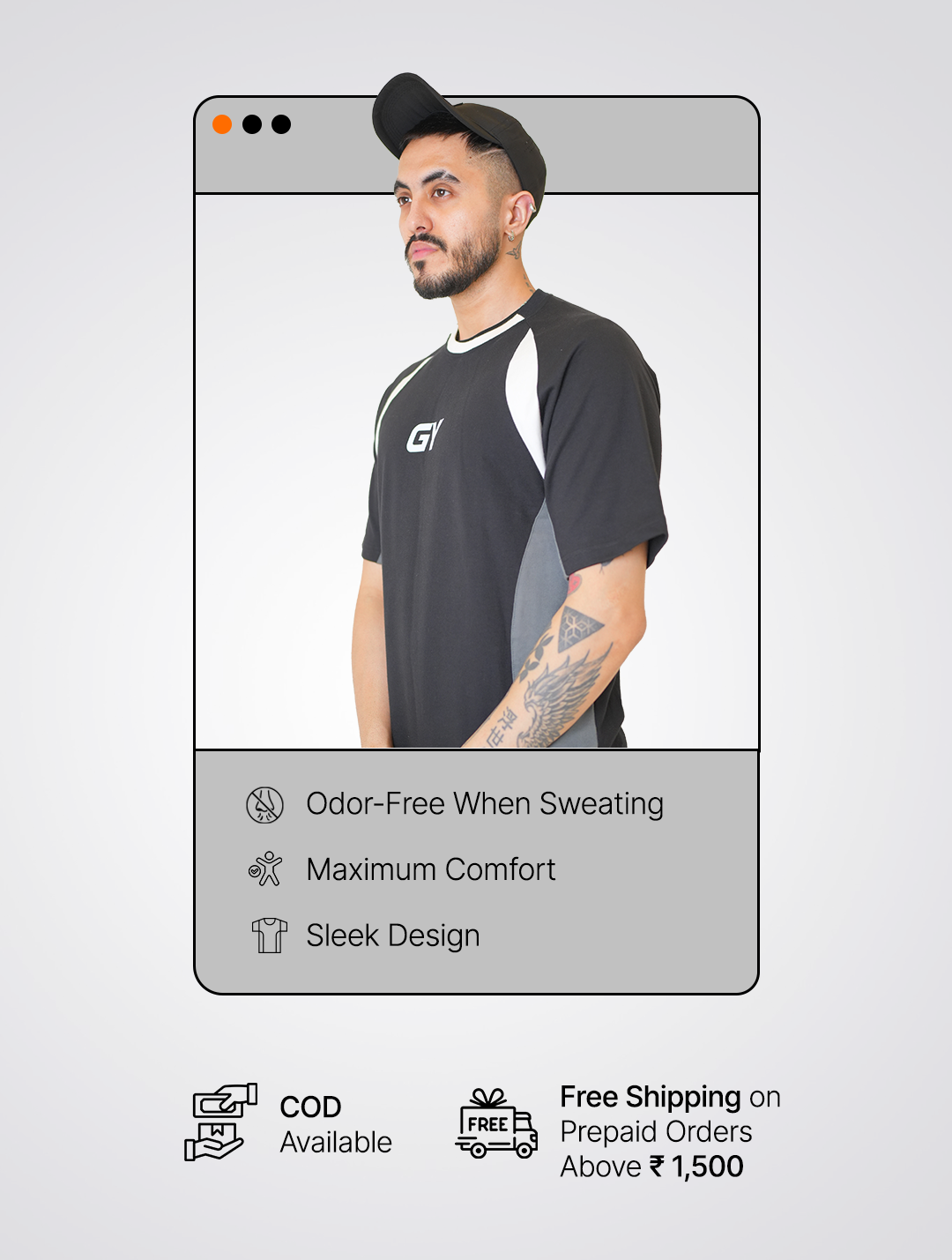 GY Official Odorless Oversized Black Tee
